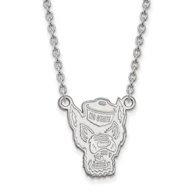 10k White Gold North Carolina Large Pendant Necklace