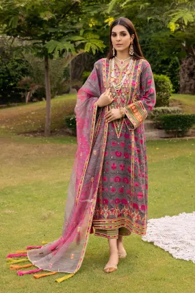 3-Pc Charizma Unstitched Embroidered Swiss Lawn With Chiffon Dupatta CSM-3-05