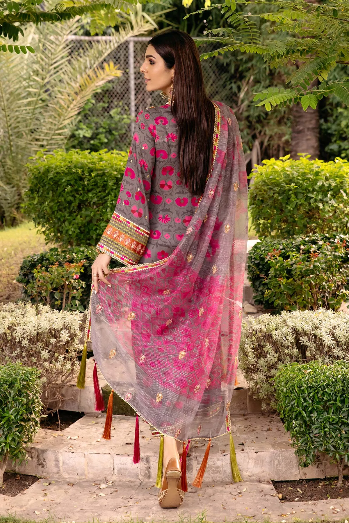 3-Pc Charizma Unstitched Embroidered Swiss Lawn With Chiffon Dupatta CSM-3-05