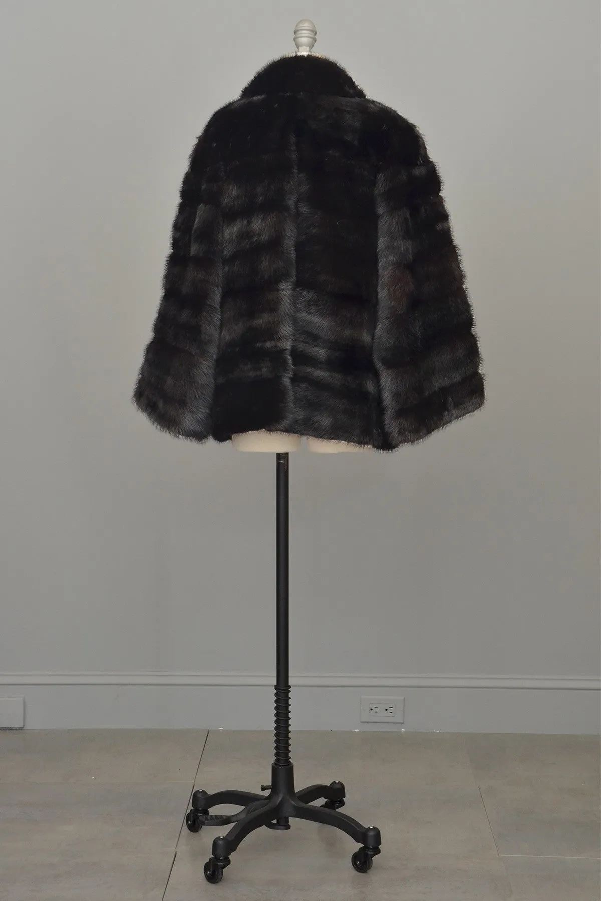 70s 80s Black Mink Fur Jacket