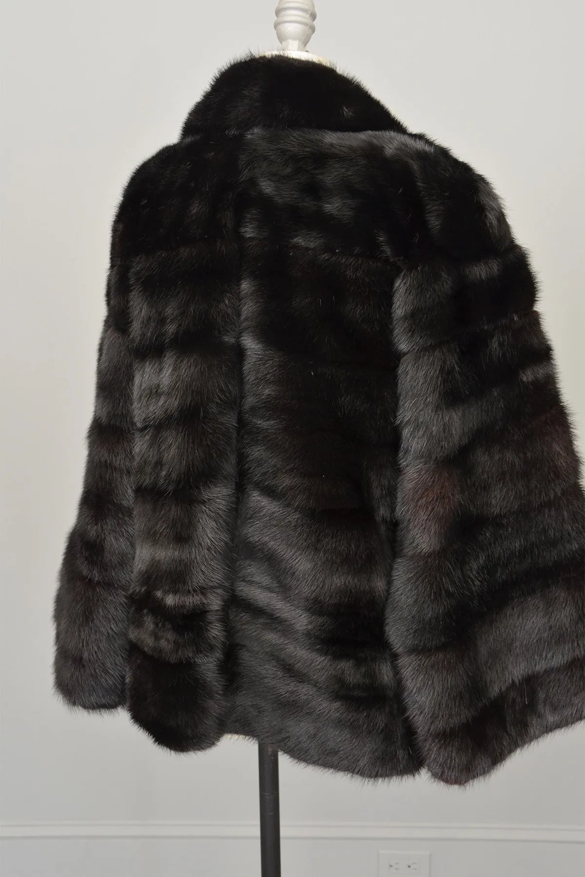 70s 80s Black Mink Fur Jacket