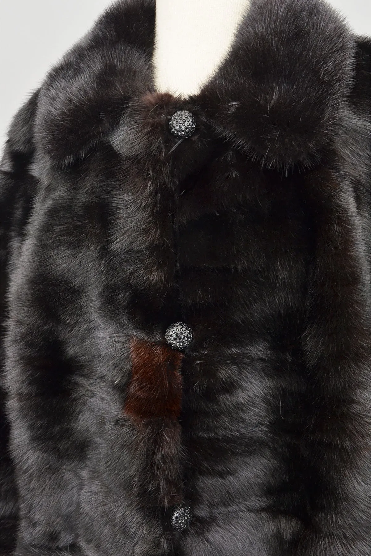 70s 80s Black Mink Fur Jacket