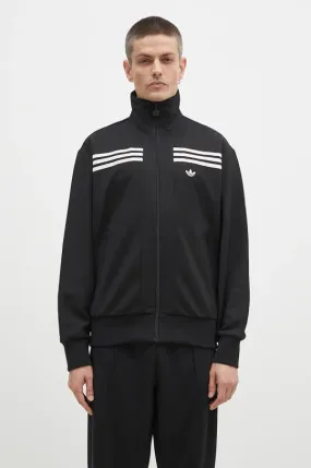 adidas Originals sweatshirt 70s Track Top men's black color with an application JN5962