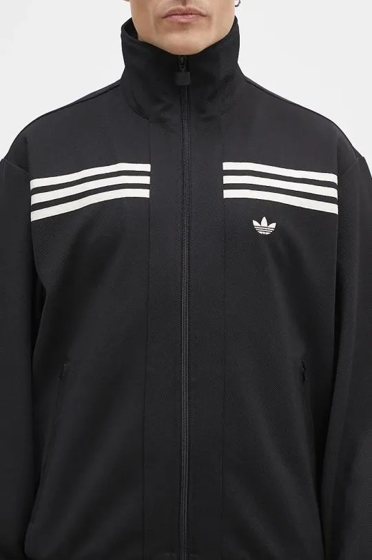 adidas Originals sweatshirt 70s Track Top men's black color with an application JN5962