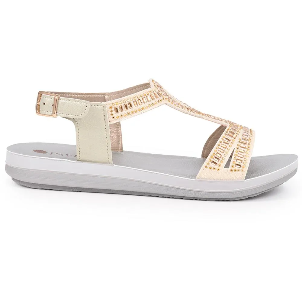 Adjustable Embellished Sandals  - INB39017 / 325 260