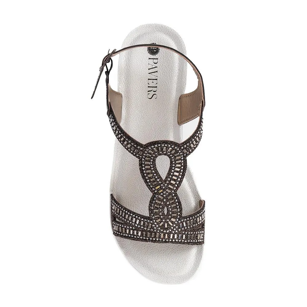 Adjustable Embellished Sandals  - INB39017 / 325 260