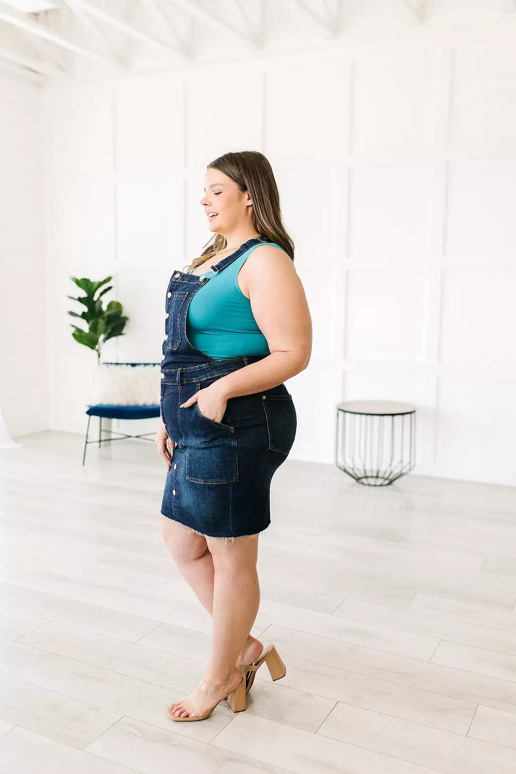 Agnes Denim Overall Dress-- Use the code SPRINGJB for 20% off!