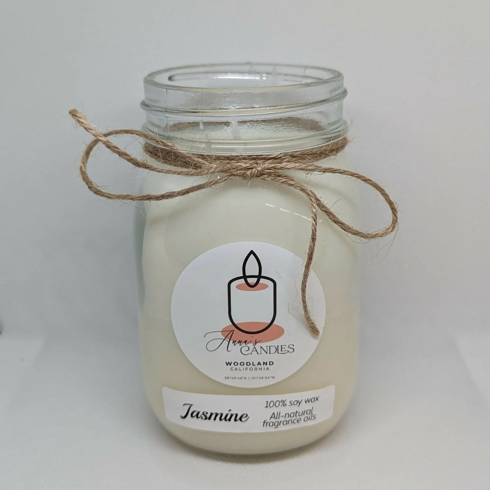 Anna's Candles - Jasmine White Wax Candle