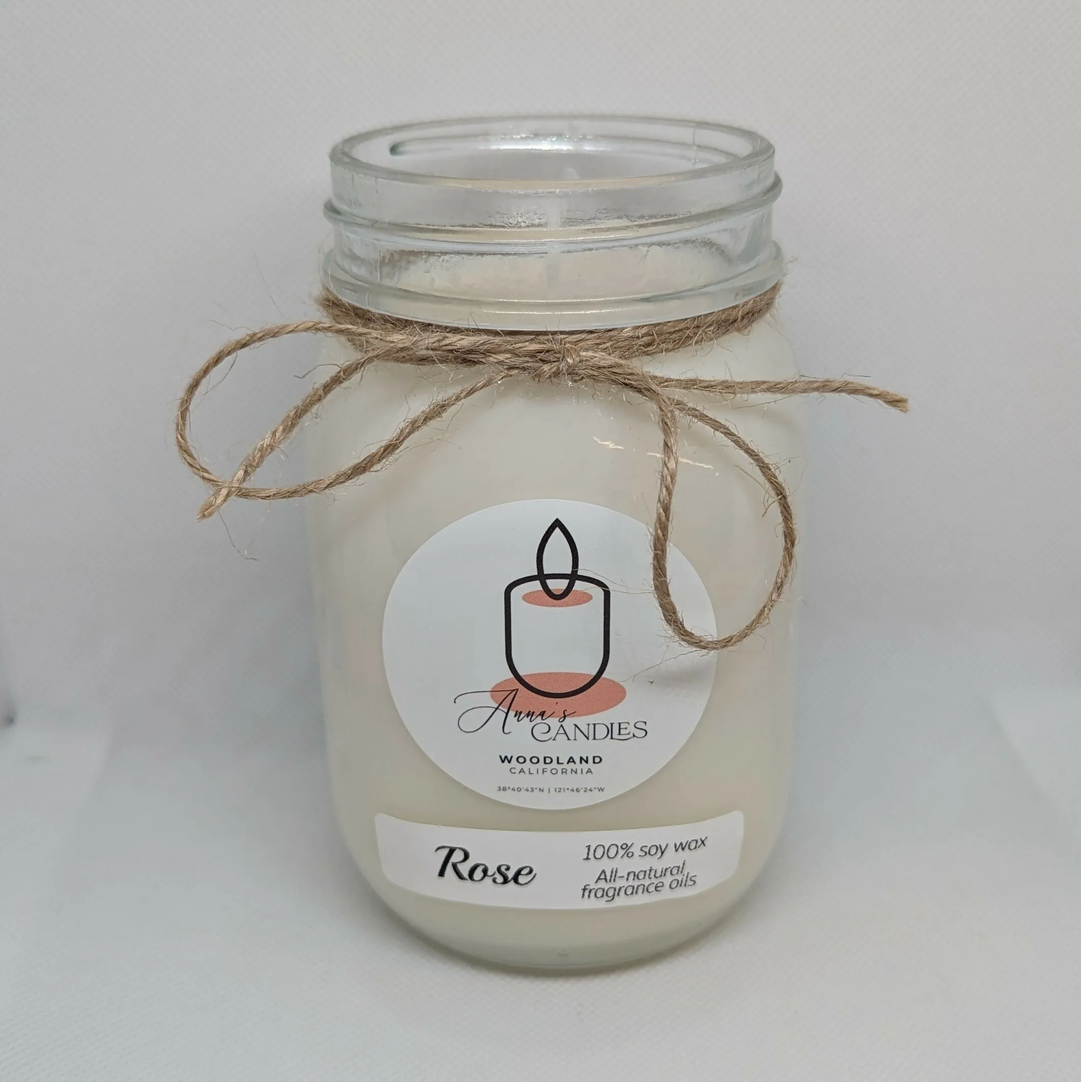 Anna's Candles - Rose White Wax Candle