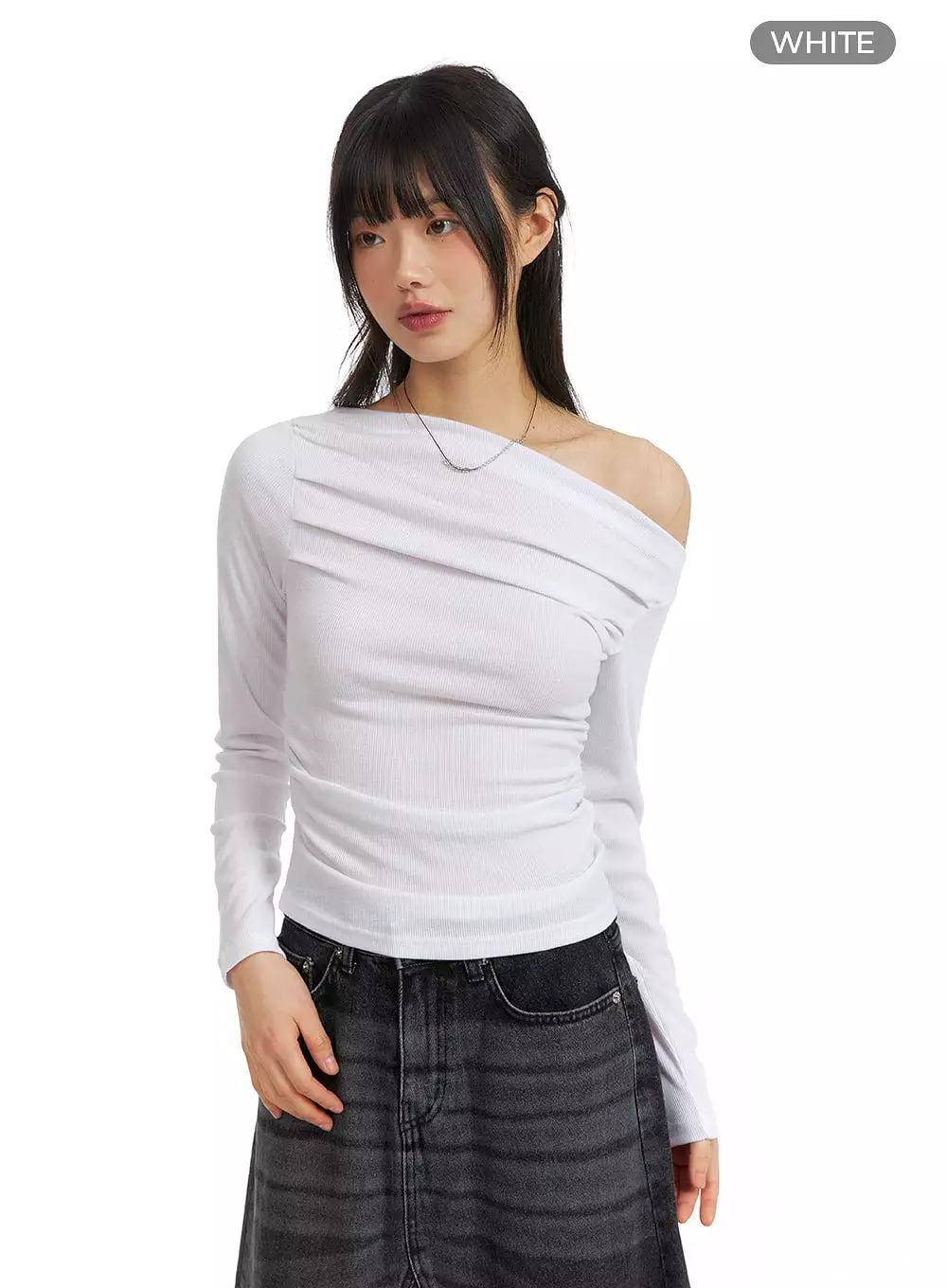 Asymmetrical Ruched Top CM413