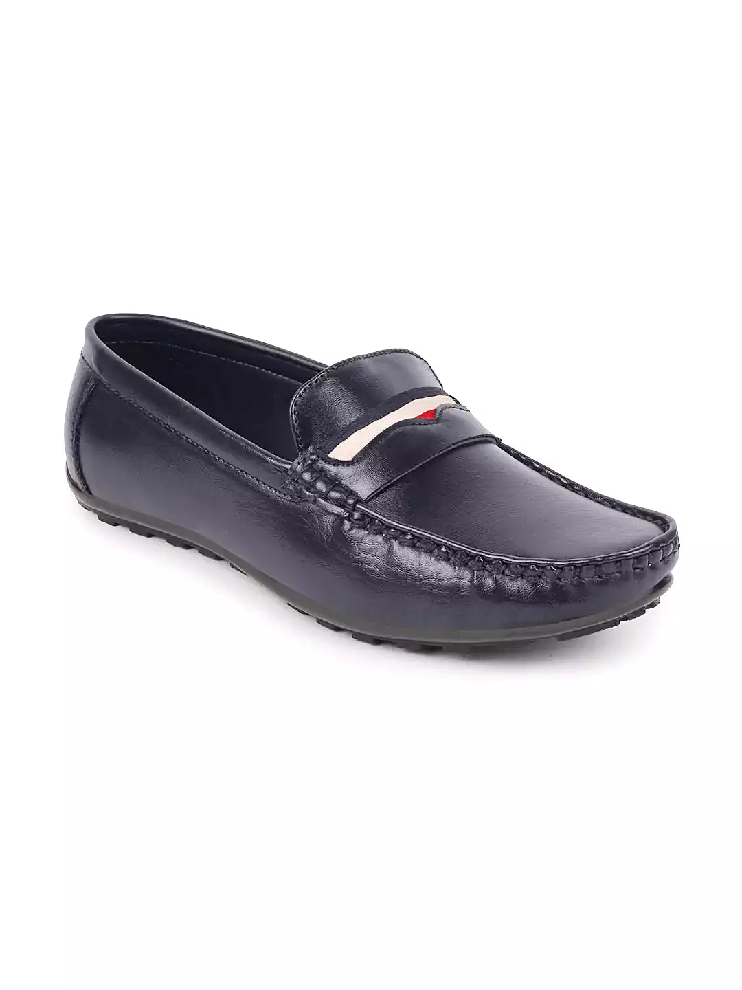 Basics Men Blue Colored Stripe Design Casual Slip On Loafers and Moccasin Shoes