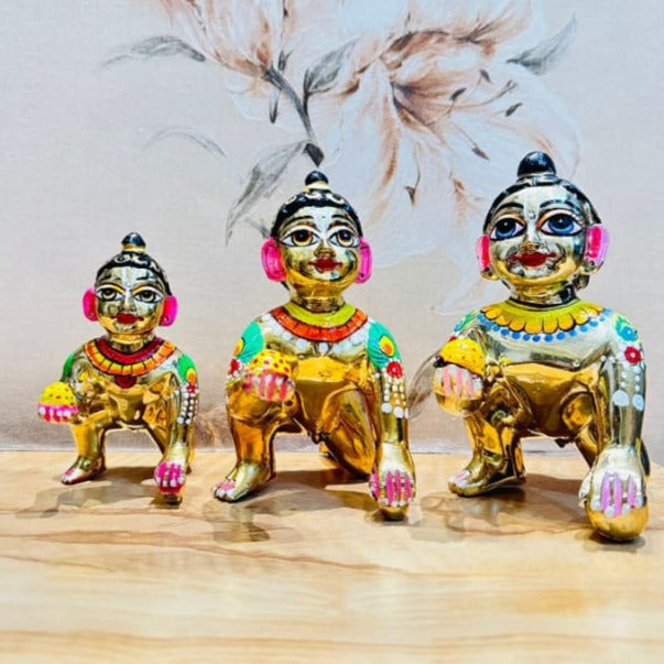 Beautiful Hand painted Laddu Gopal  in Astha dhatu material -BRIJ001LGAD