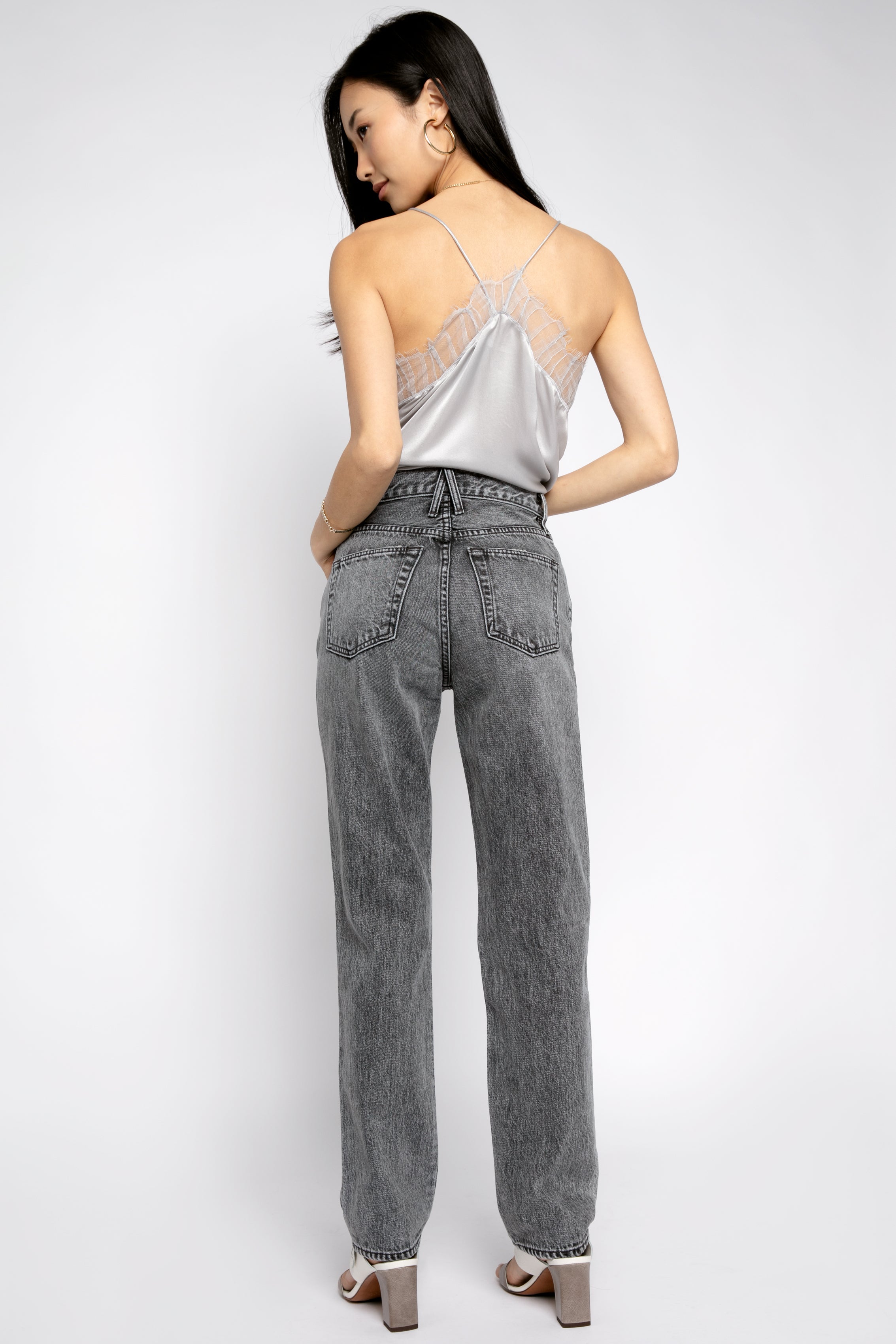 Berwyn Silk Camisole in Light Grey