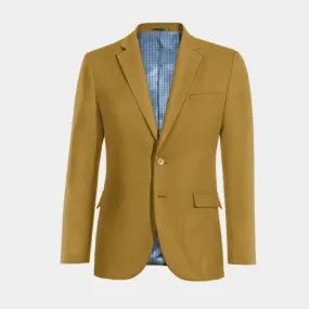  Blazer mostaza de algodón ligera slim fit