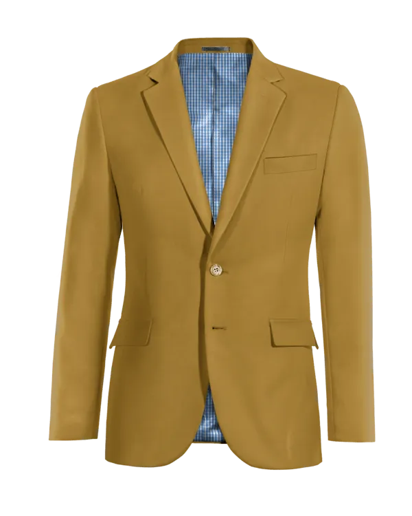  Blazer mostaza de algodón ligera slim fit