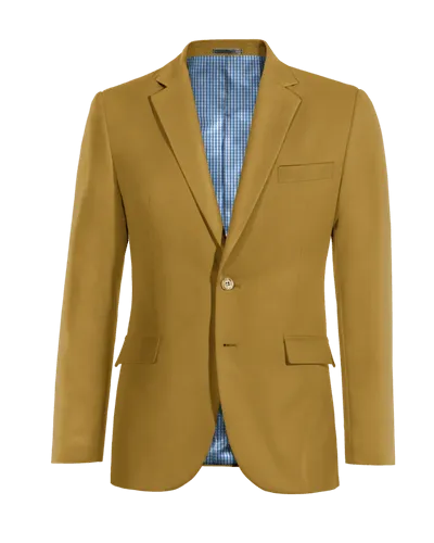  Blazer mostaza de algodón ligera slim fit