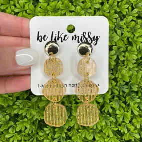 Boulder Stacks -  Gold Ribbon - Statement Earrings