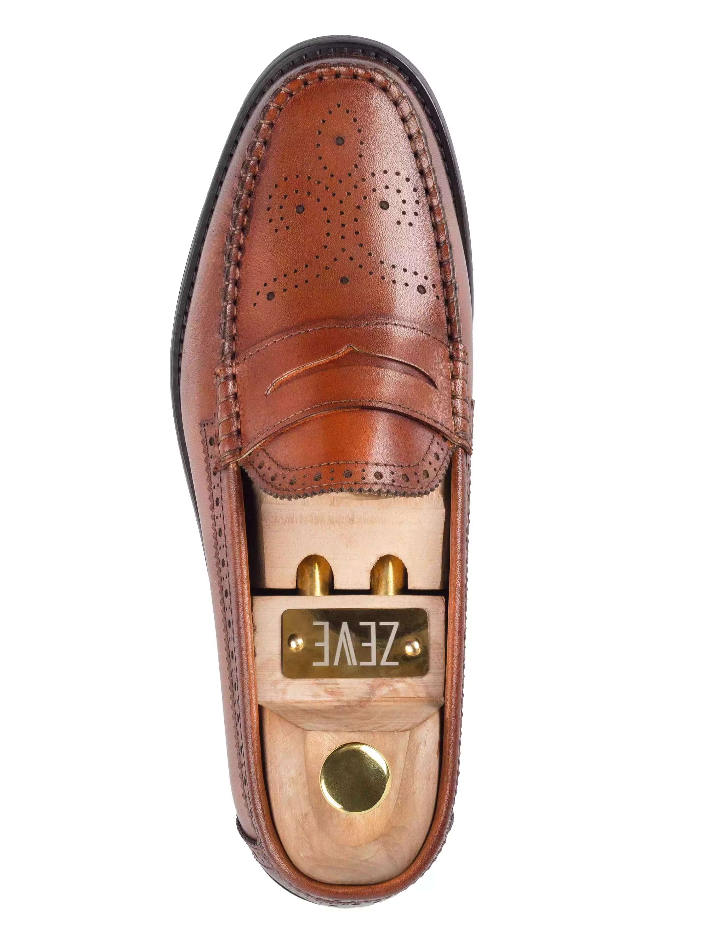 Brogue Penny Loafer - Cognac Tan