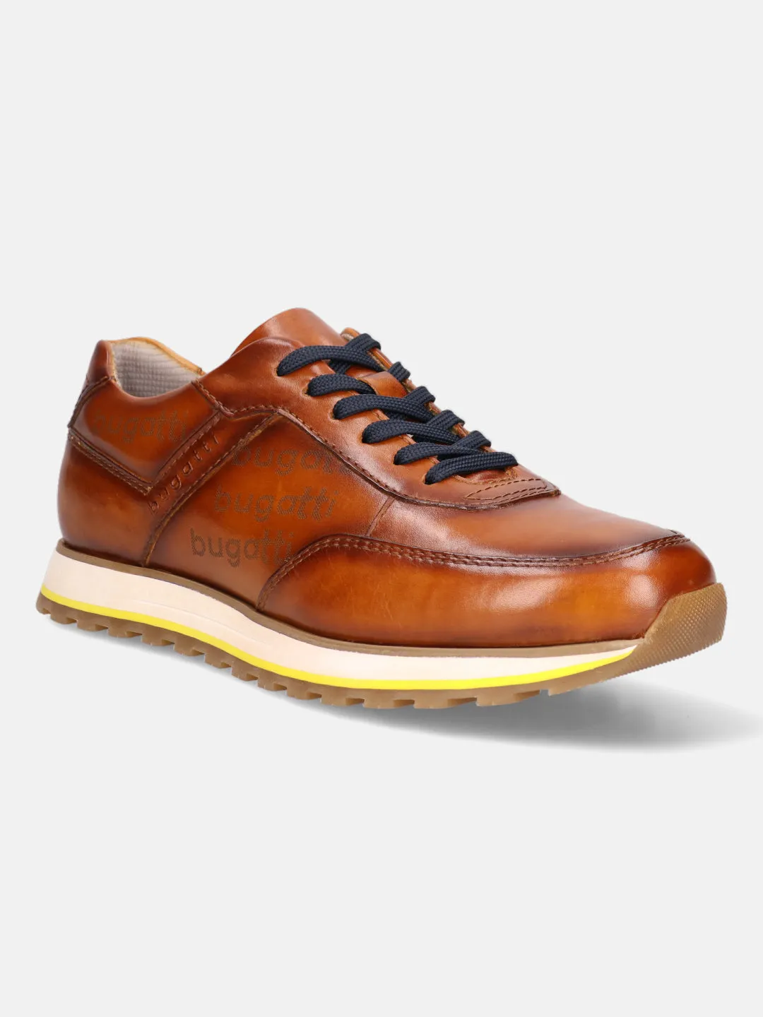 bugatti Cognac Premium Leather Sneakers