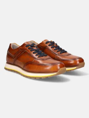 bugatti Cognac Premium Leather Sneakers