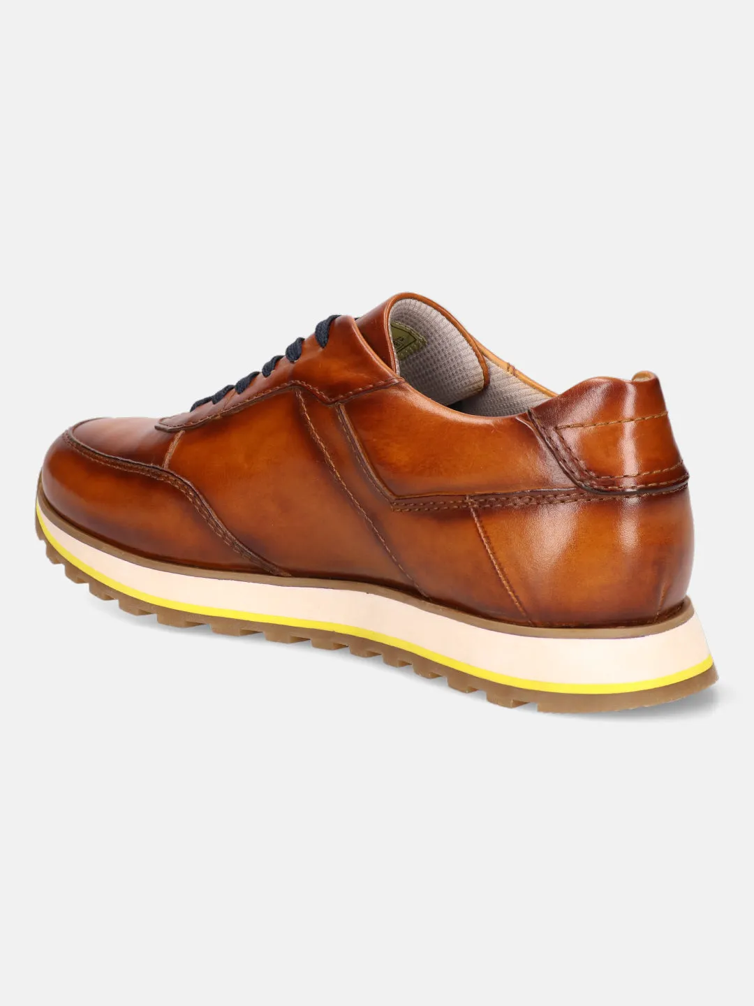 bugatti Cognac Premium Leather Sneakers