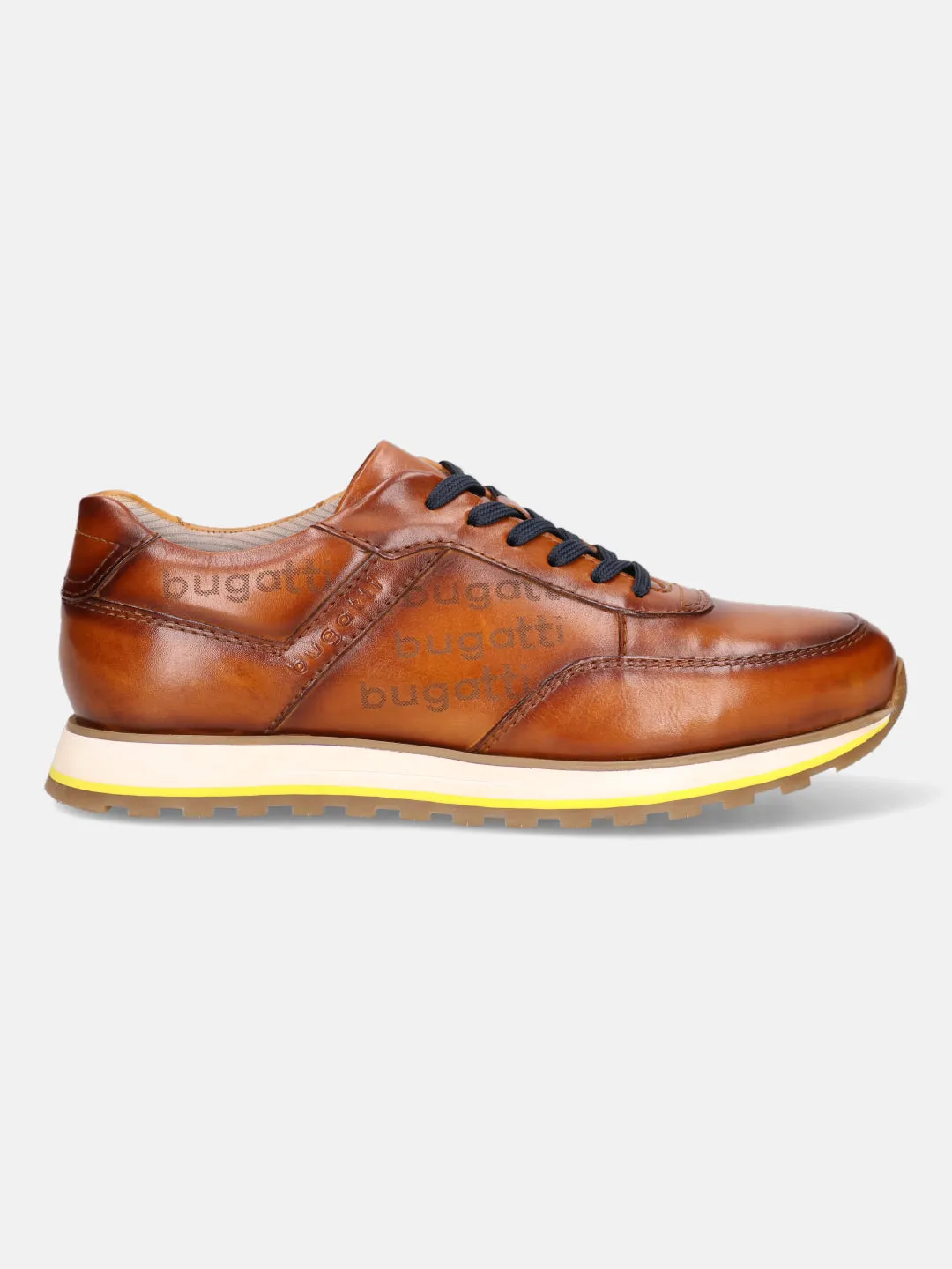 bugatti Cognac Premium Leather Sneakers