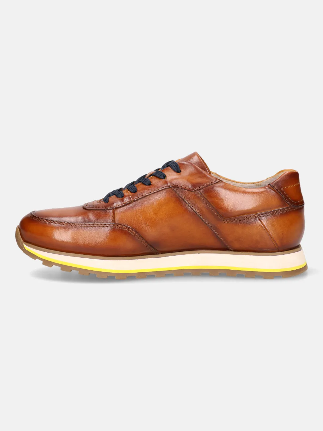 bugatti Cognac Premium Leather Sneakers