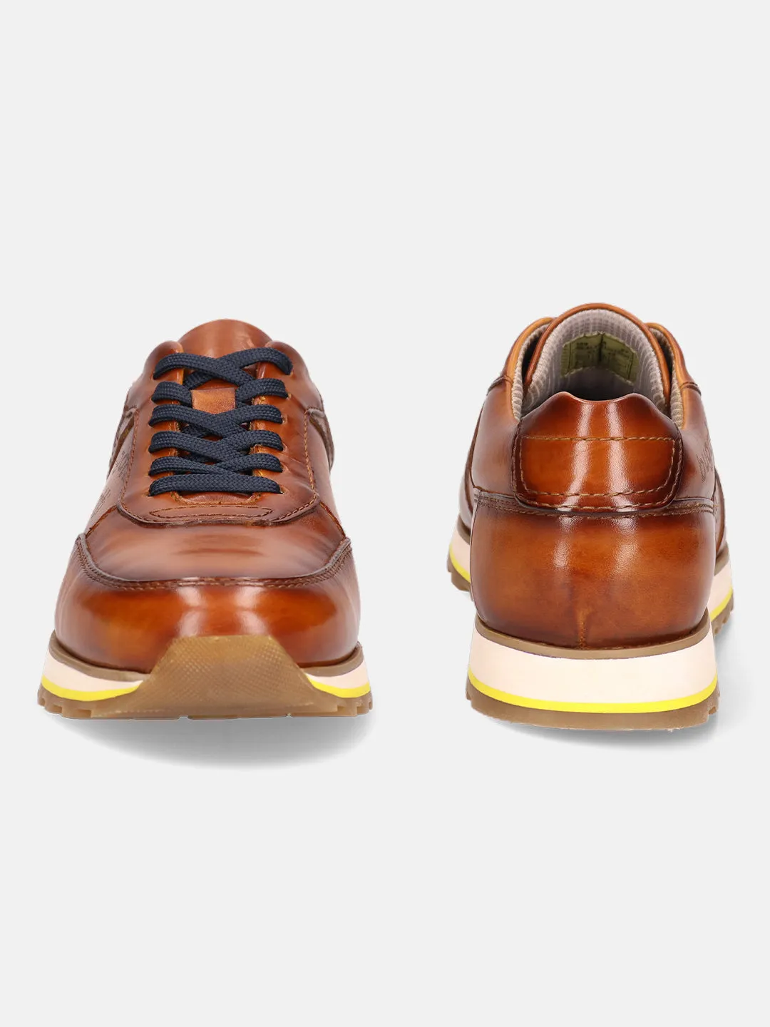 bugatti Cognac Premium Leather Sneakers