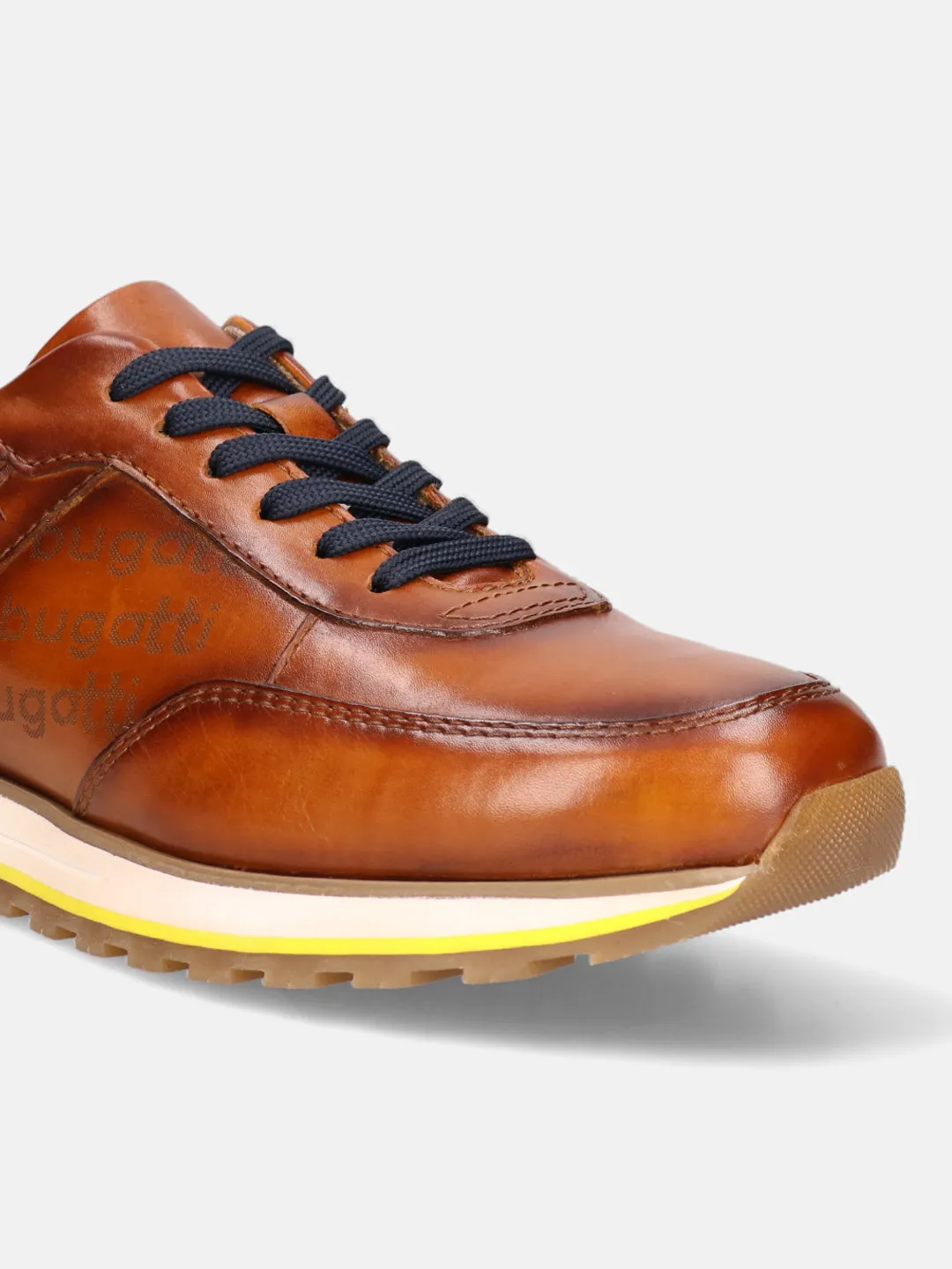 bugatti Cognac Premium Leather Sneakers