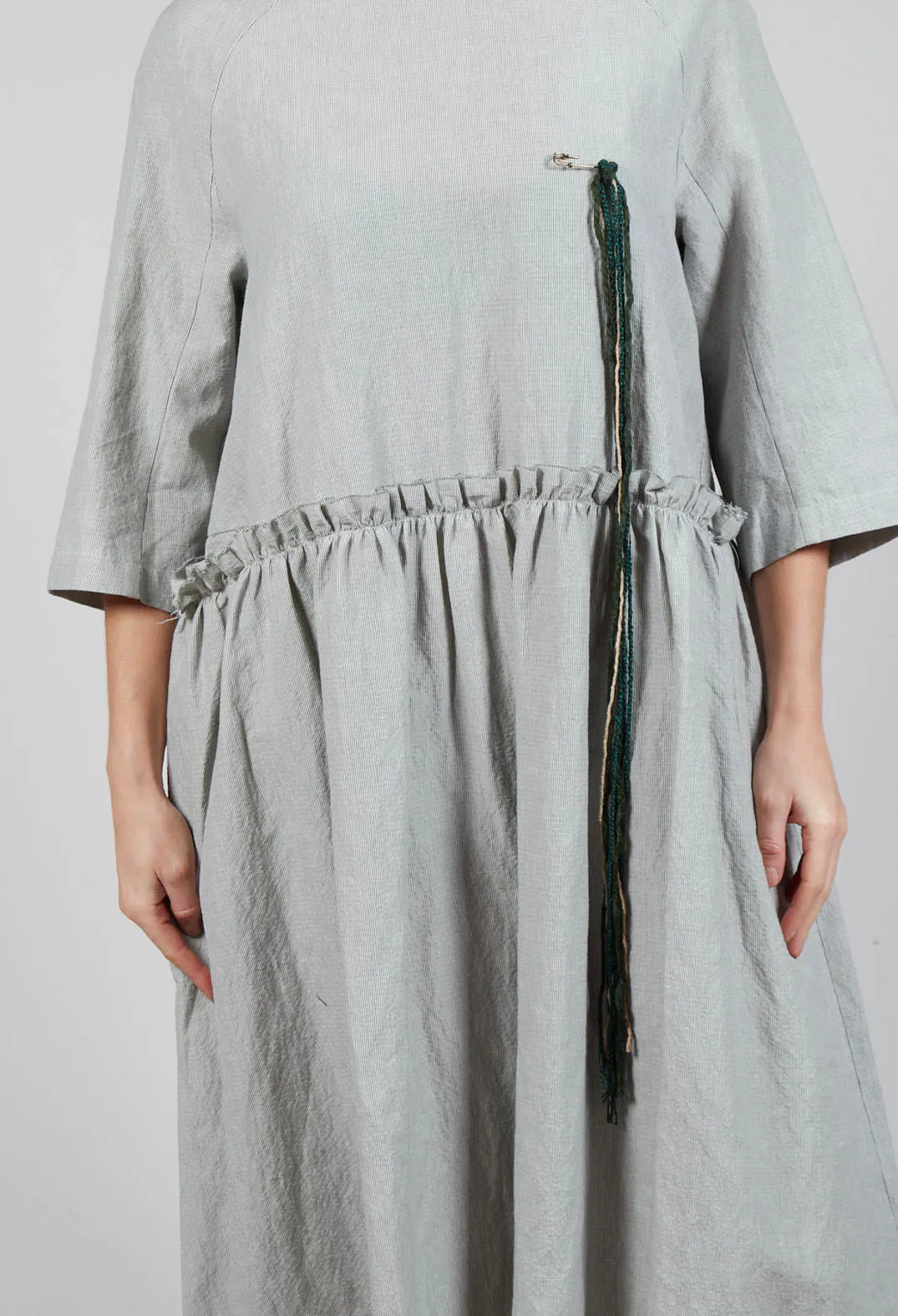 Butterfly Sleeve Smock Dress in Light Grey