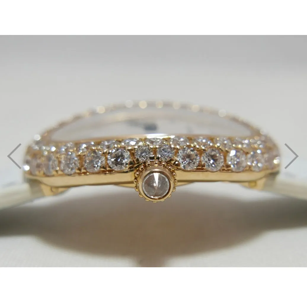 CARTIER BAIGNOIRE Quartz 18K Yellow Gold 23mm 3.2TCW  Diamond Watch