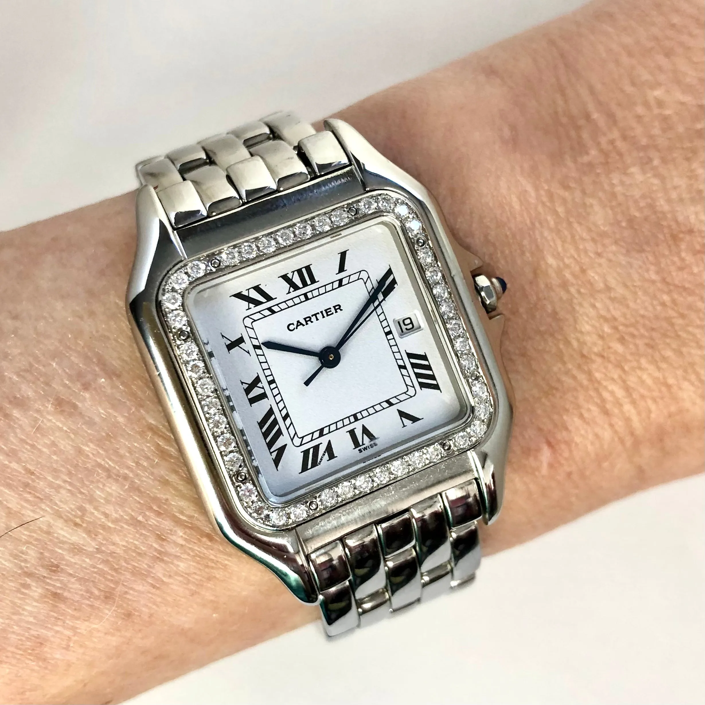 CARTIER PANTHERE 29mm Steel 0.55TCW Diamond Watch