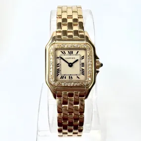 CARTIER PANTHERE Quartz 23mm 18K Yellow Gold ~0.4TCW DIAMOND Watch