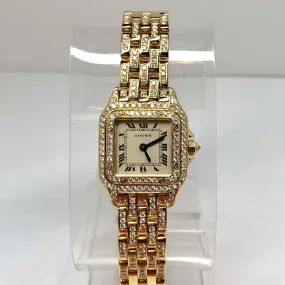 CARTIER PANTHERE Quartz 23mm 18K Yellow Gold ~2.12TCW DIAMONDS Watch