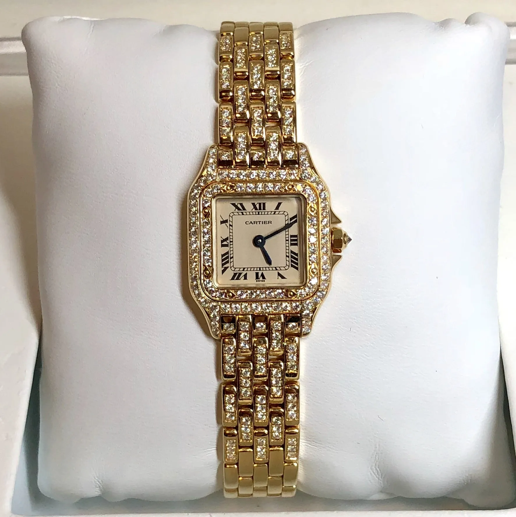 CARTIER PANTHERE Quartz 23mm 18K Yellow Gold ~2.12TCW DIAMONDS Watch