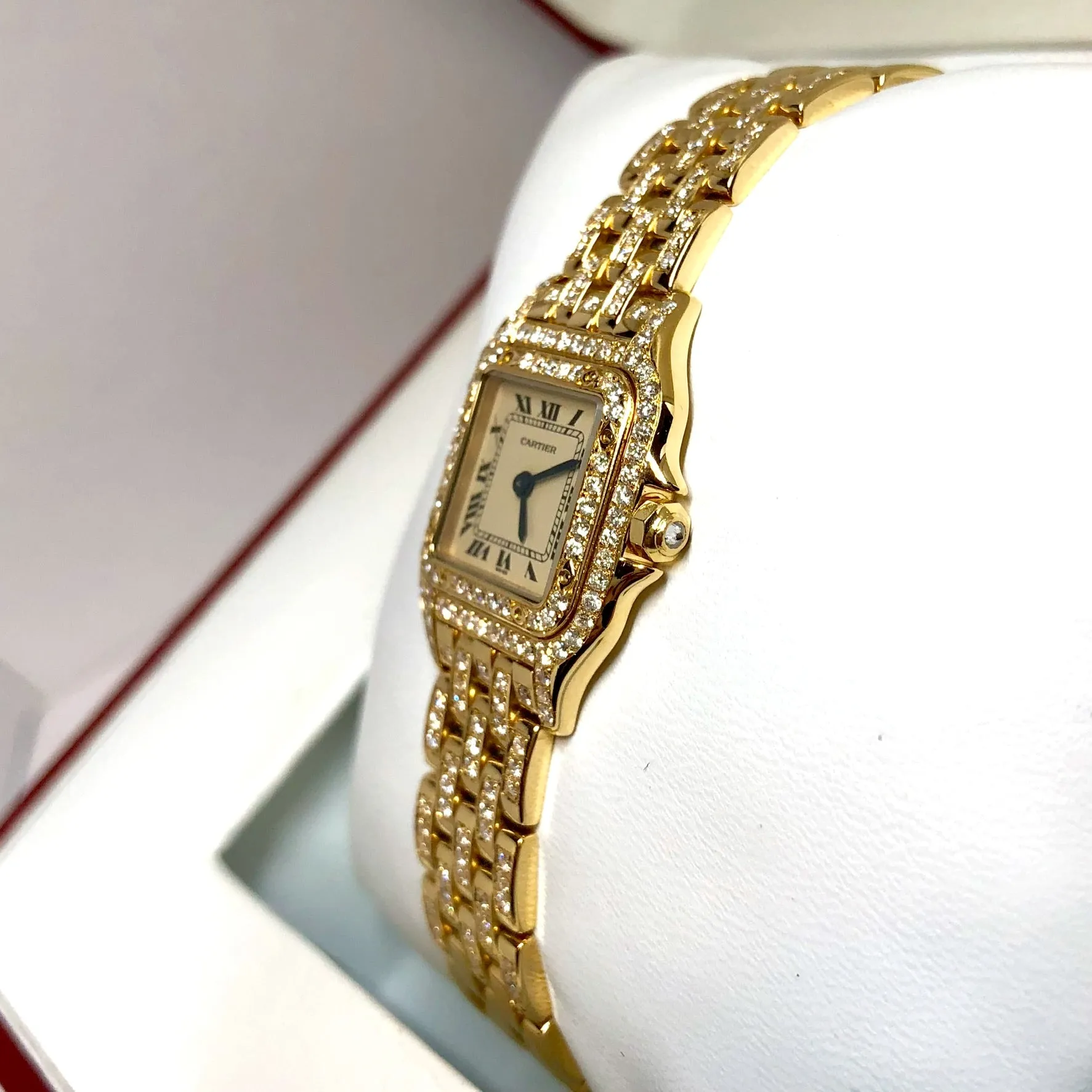 CARTIER PANTHERE Quartz 23mm 18K Yellow Gold ~2.12TCW DIAMONDS Watch