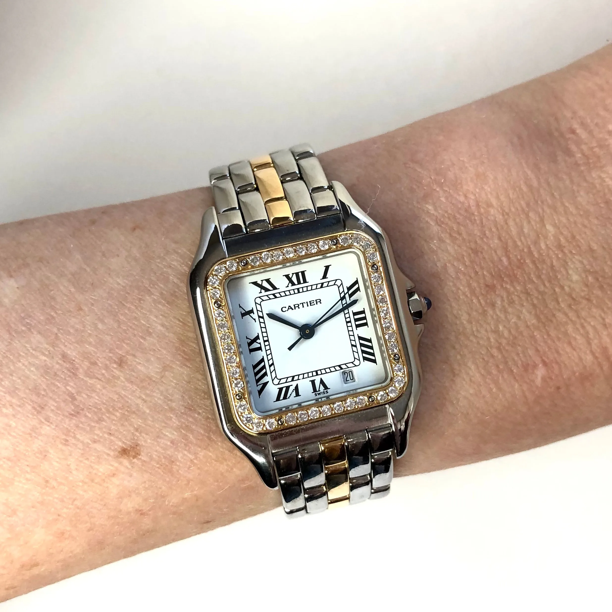 CARTIER PANTHERE Quartz 27mm 1 Row Gold 0.41TCW DIAMOND Watch