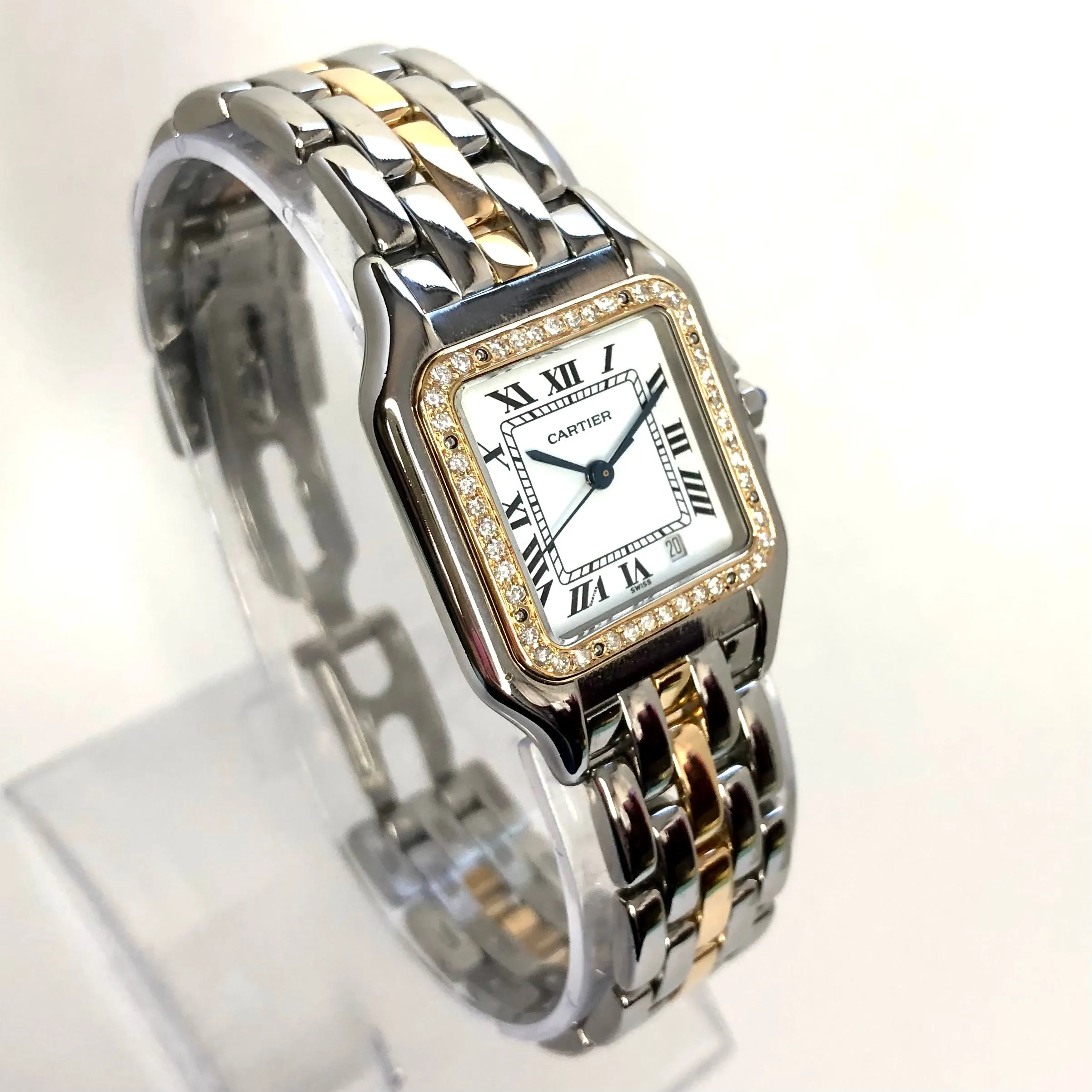 CARTIER PANTHERE Quartz 27mm 1 Row Gold 0.41TCW DIAMOND Watch