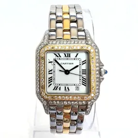 CARTIER PANTHERE Quartz 27mm 1 Row Gold ~1.16TCW DIAMOND Watch