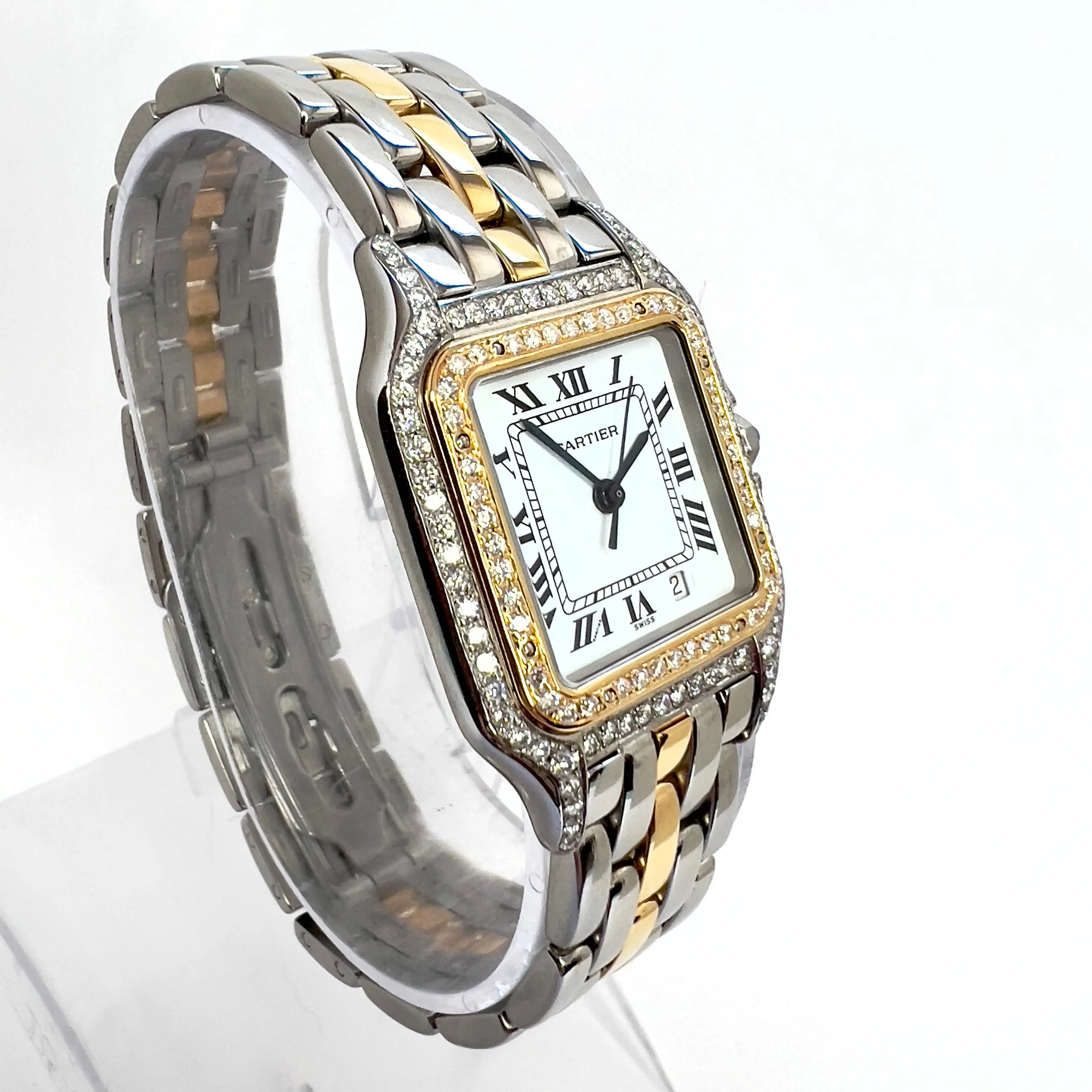 CARTIER PANTHERE Quartz 27mm 1 Row Gold ~1.16TCW DIAMOND Watch