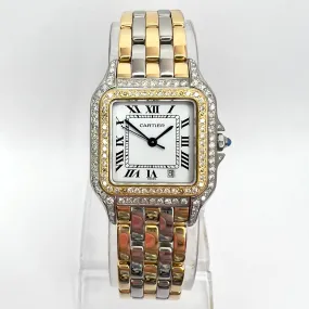 CARTIER PANTHERE Quartz 27mm 3 Row Gold 1.25TCW DIAMOND Watch