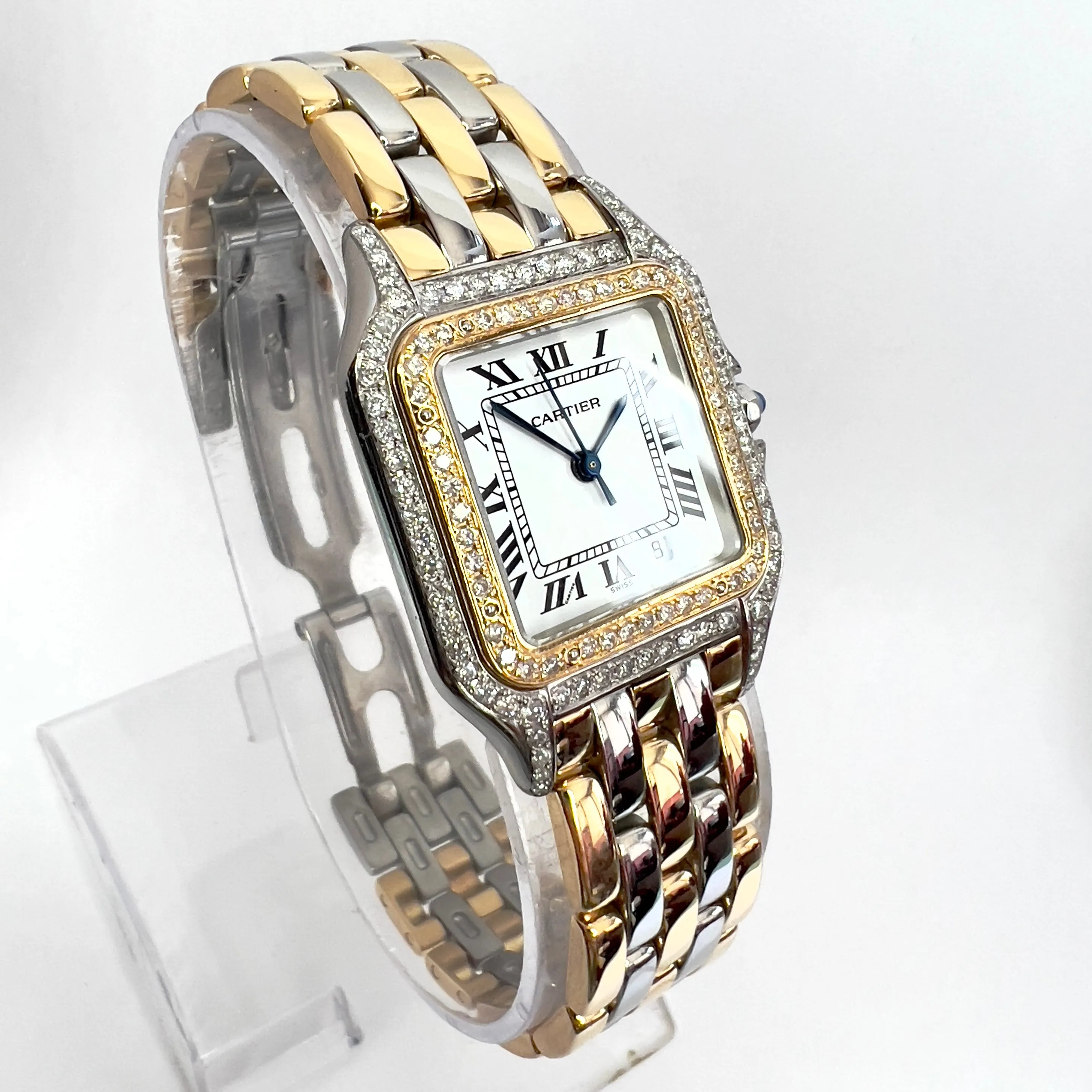 CARTIER PANTHERE Quartz 27mm 3 Row Gold 1.25TCW DIAMOND Watch