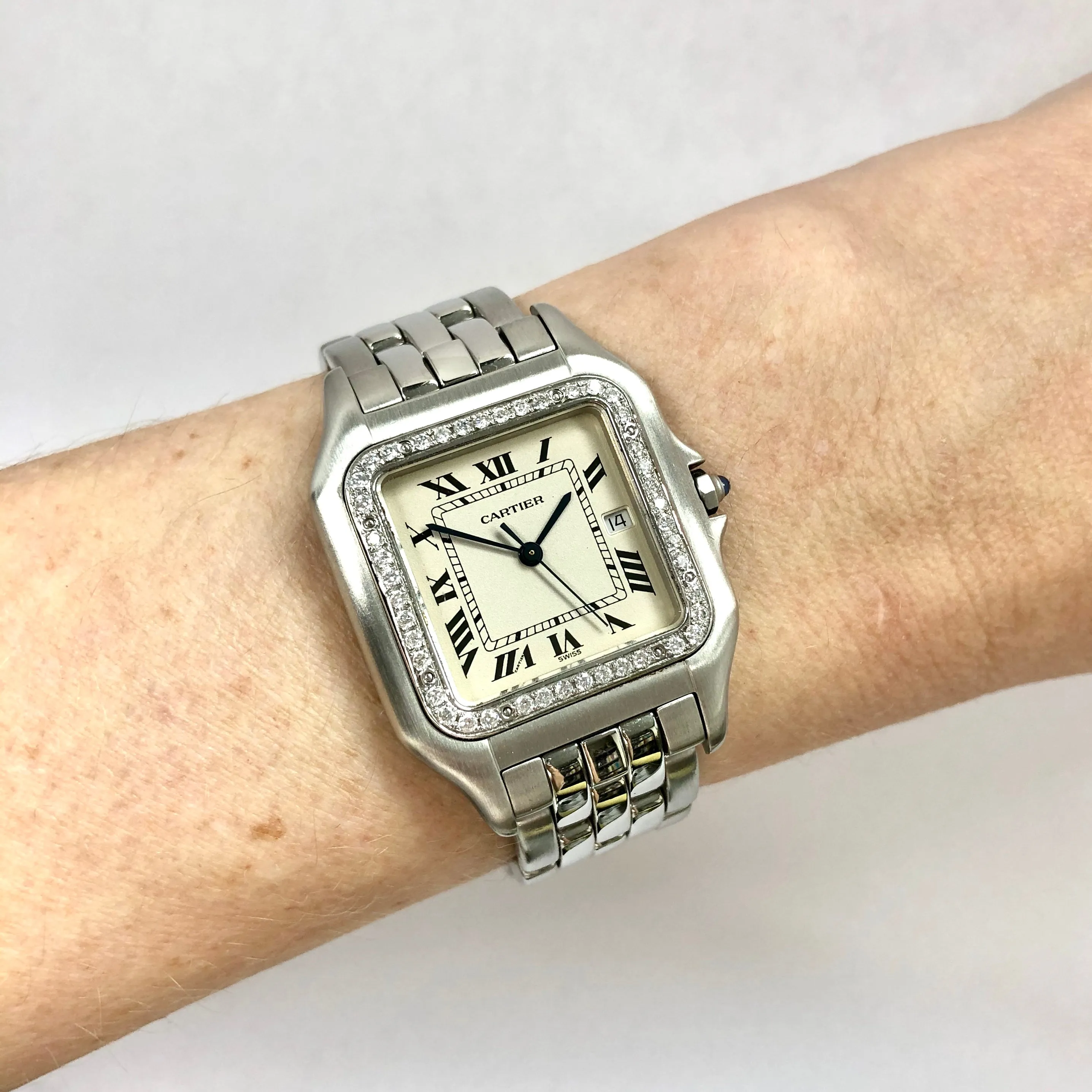 CARTIER PANTHRE 29mm Steel 0.55TCW Diamond Watch