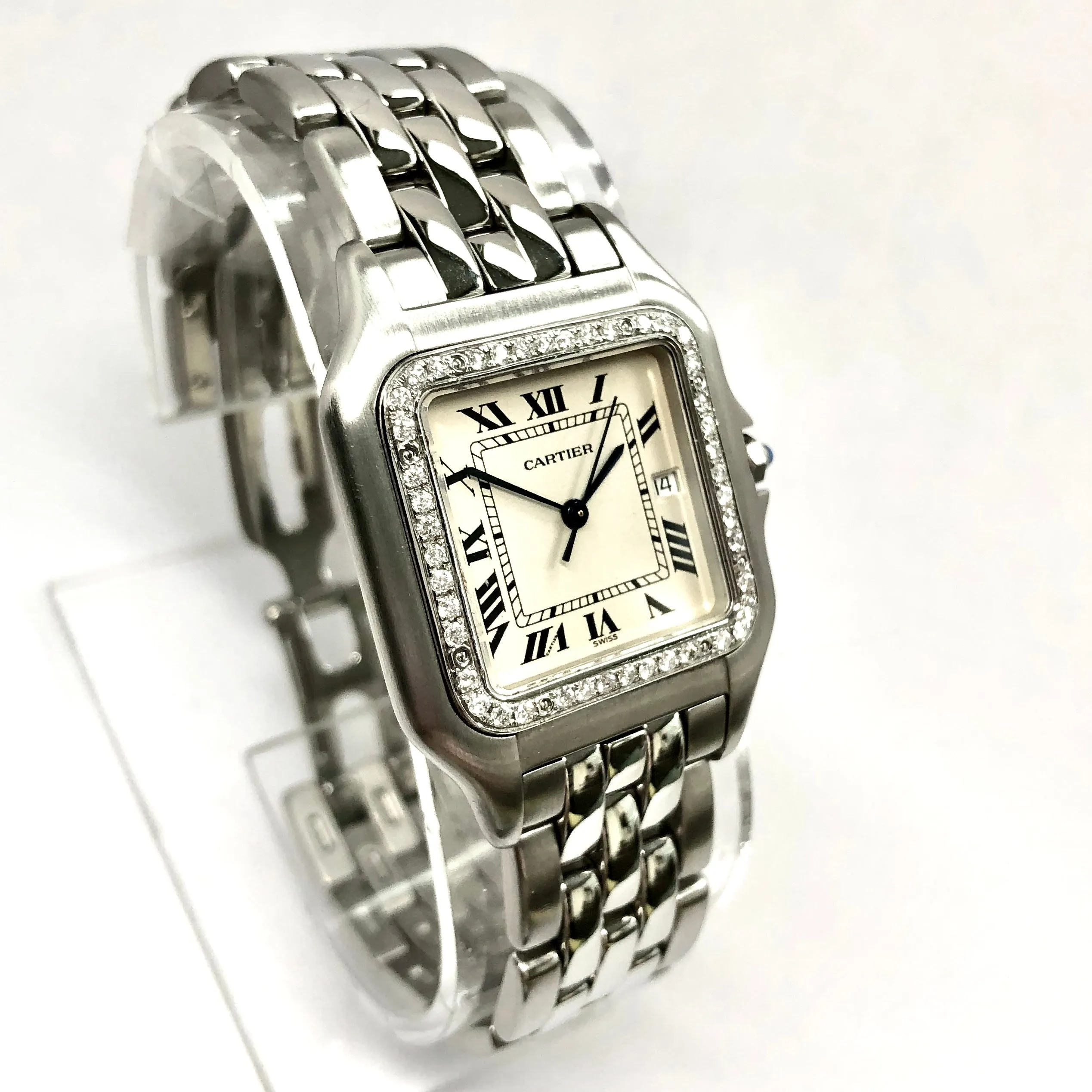 CARTIER PANTHRE 29mm Steel 0.55TCW Diamond Watch