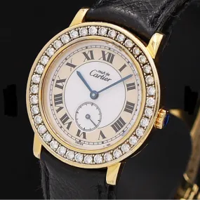 CARTIER RONDE Quartz 18K Electroplated 1.59TCW DIAMOND Watch