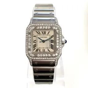 CARTIER SANTOS GALBEE 29mm Quartz Steel ~1.56TCW Diamond Watch NEW Model