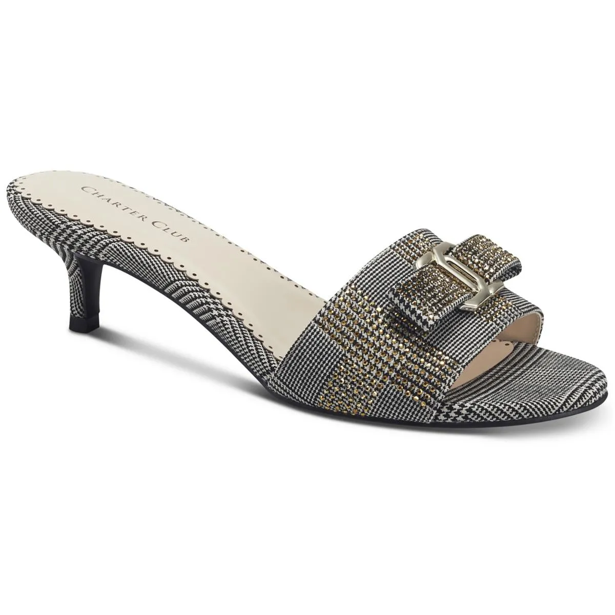 Charter Club Womens Tessa Embellished Slip On Heels