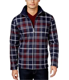 Club Room Mens Plaid Fz Fleece Jacket, TW2