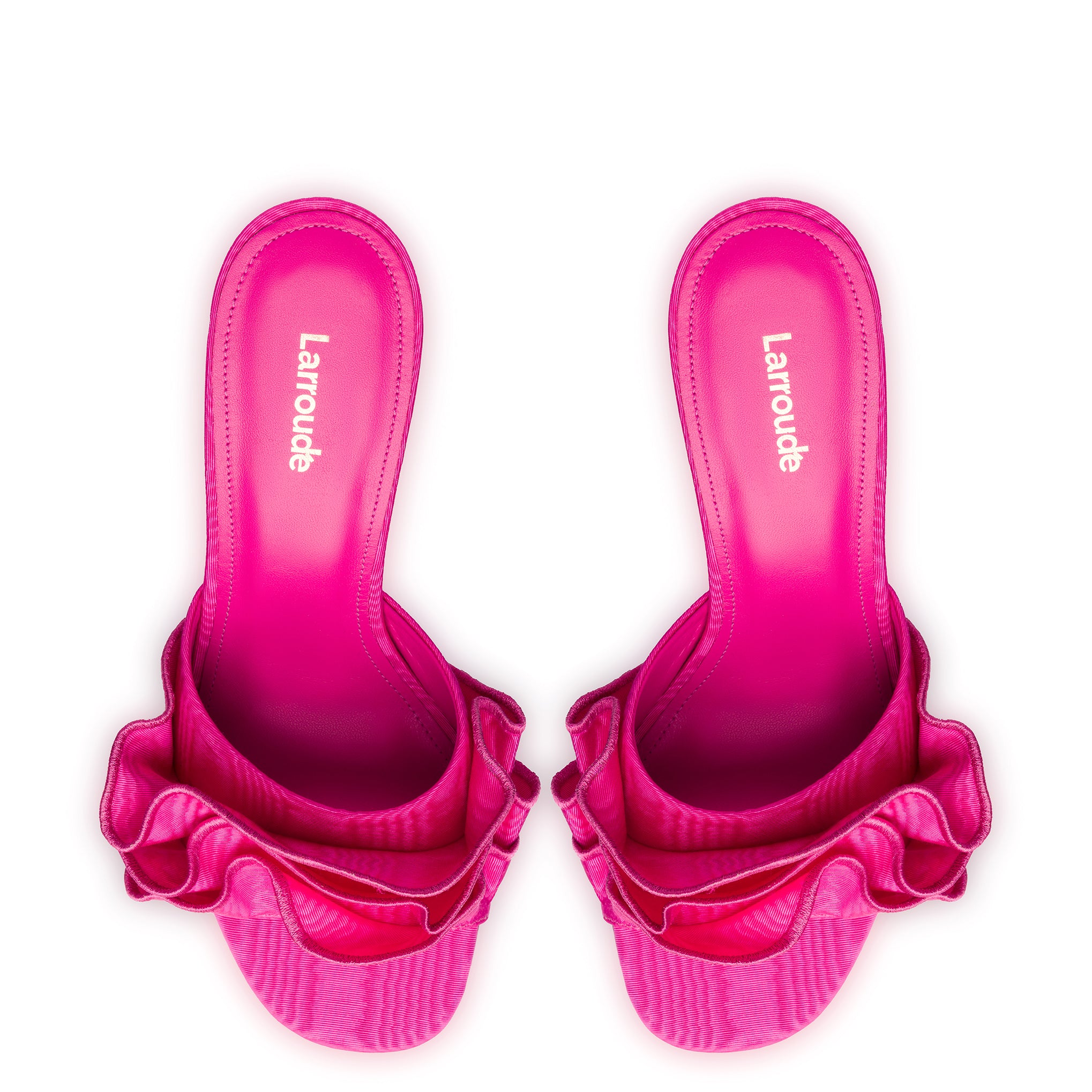 Colette Ruffle Sandal In Magenta Fabric