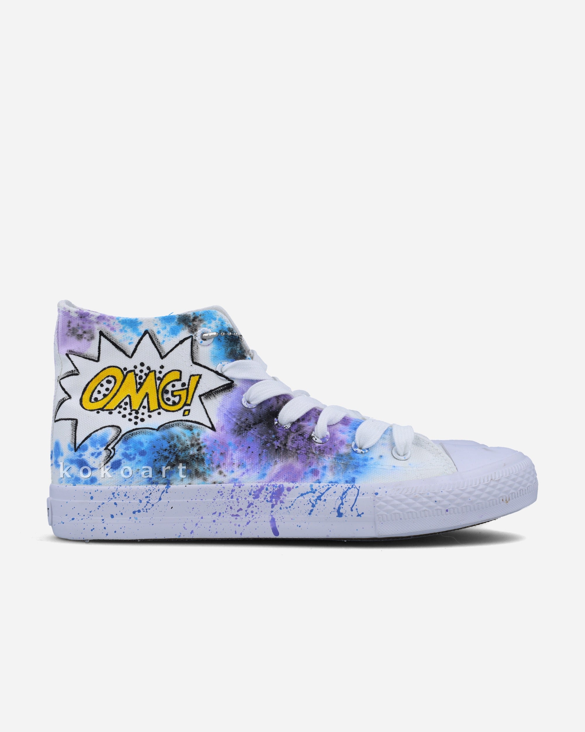 Comic Bubble Watercolour Hand Painted Shoes